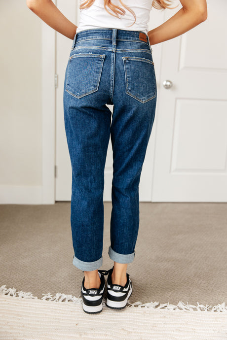London Midrise Cuffed Boyfriend Jeans - Liarian Unlimited Boutique
