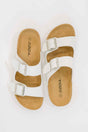 Jete Double Buckle Slides in White