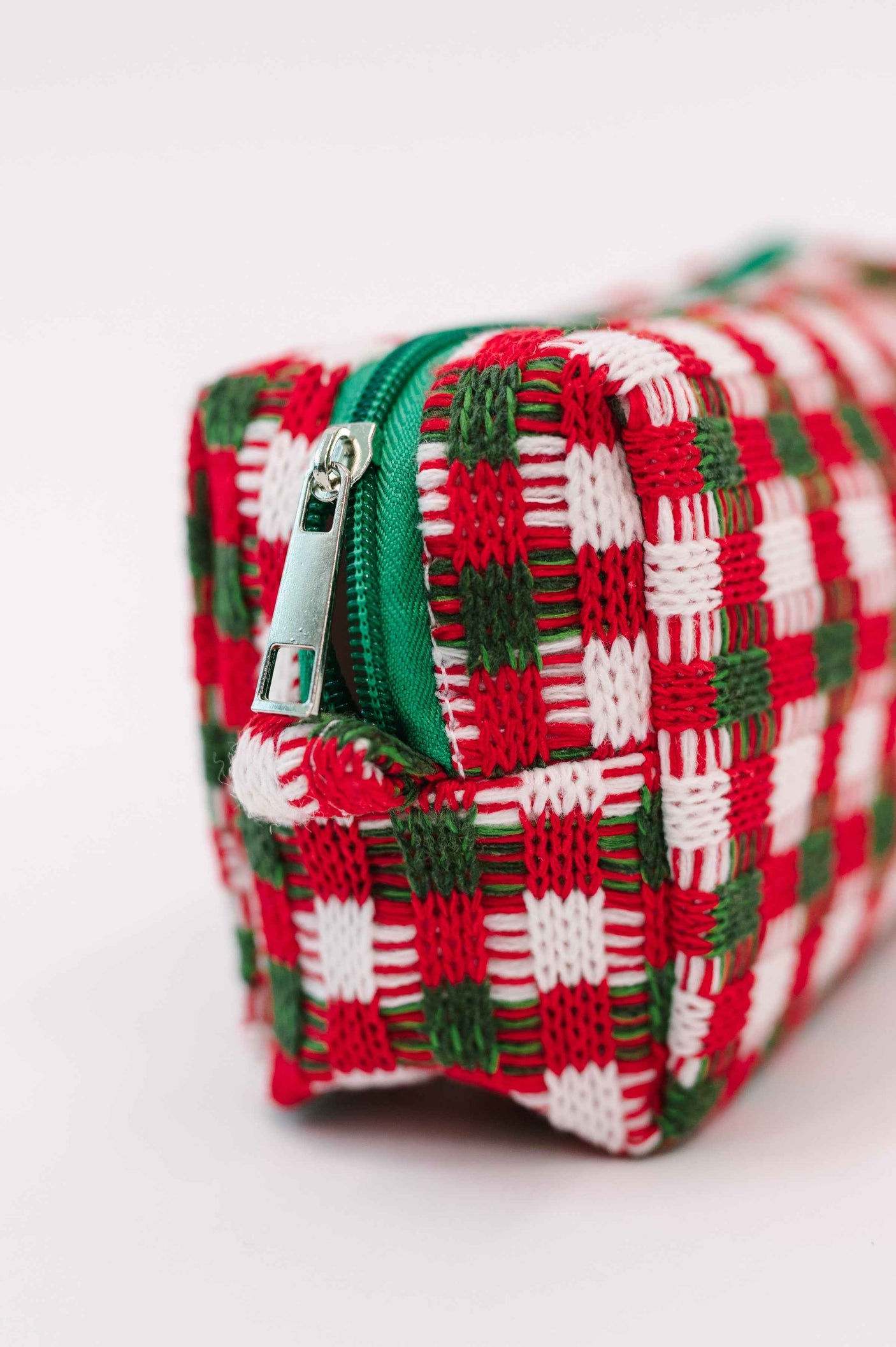 Jolly Holiday Textured Woven Zip Bag