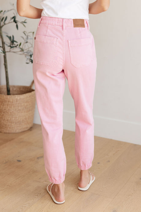 Regina High Rise Garment Dyed Denim Jogger - Liarian Unlimited Boutique