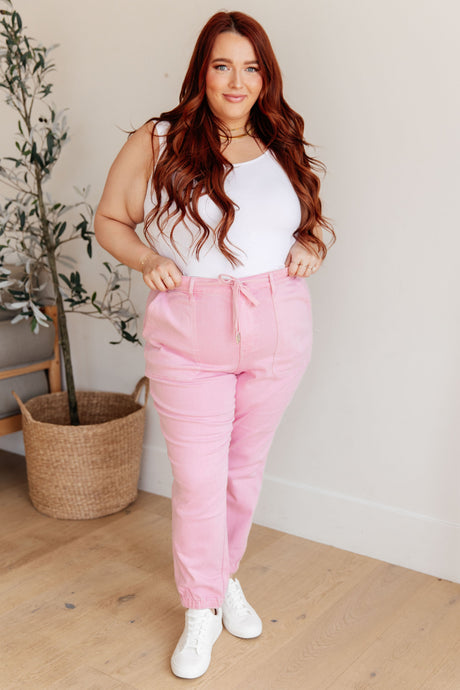 Regina High Rise Garment Dyed Denim Jogger - Liarian Unlimited Boutique