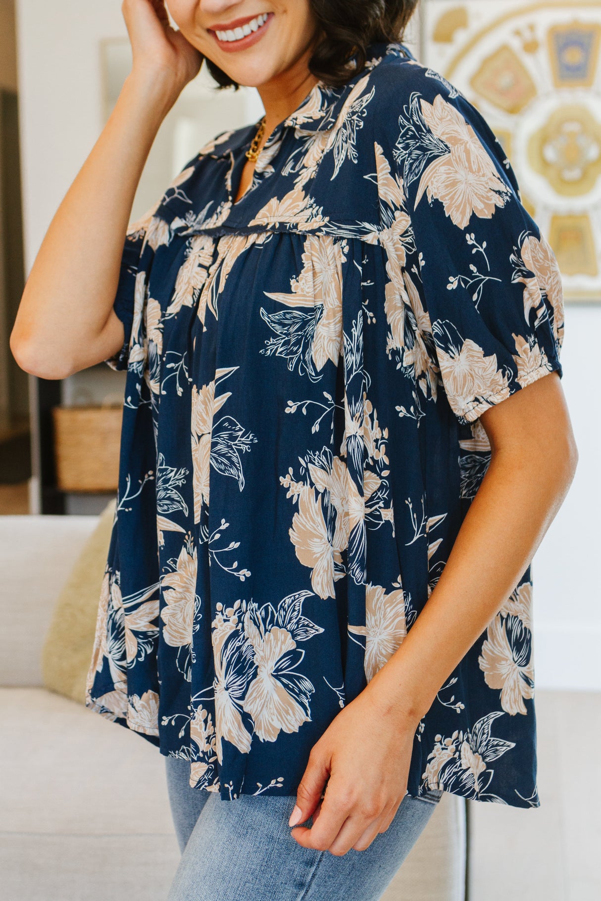 Just Coasting Floral Blouse - Liarian Unlimited Boutique