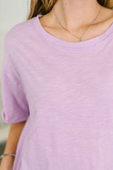 Just Like That Relaxed Heather Tee in Lilac