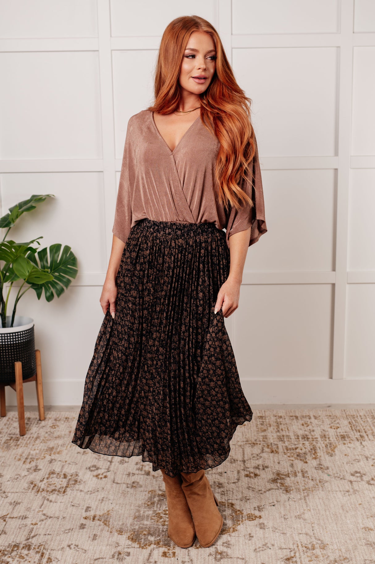 Falda plisada con estampado floral "Just What You Wanted"