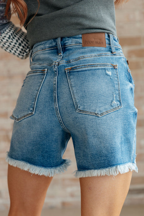 Kara High Rise Rigid Magic Button Fly Cutoff Shorts - Liarian Unlimited Boutique