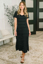 Keep em' Talkin Scoop Neck Midi Dress
