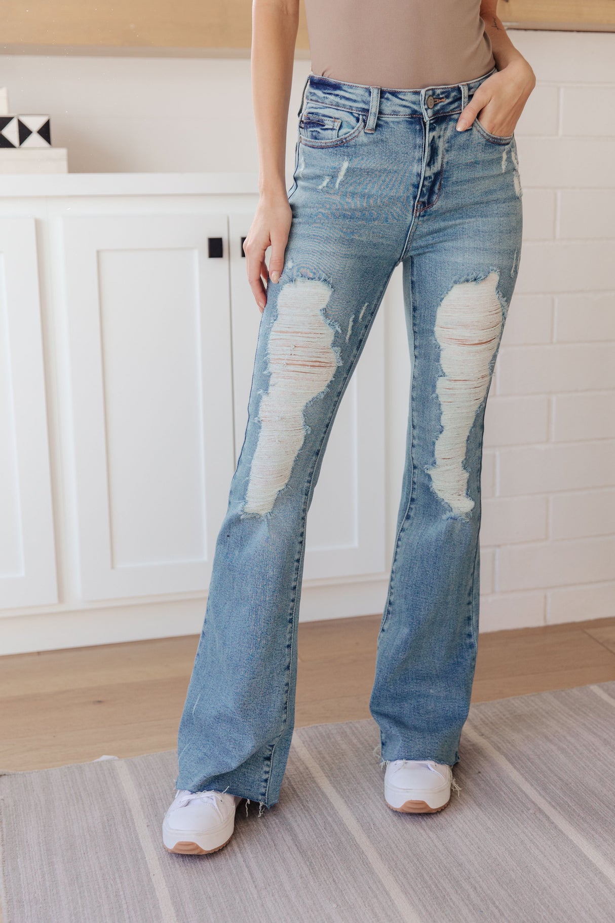 Kiana High Rise Heavy Destroy Flare - Liarian Unlimited Boutique