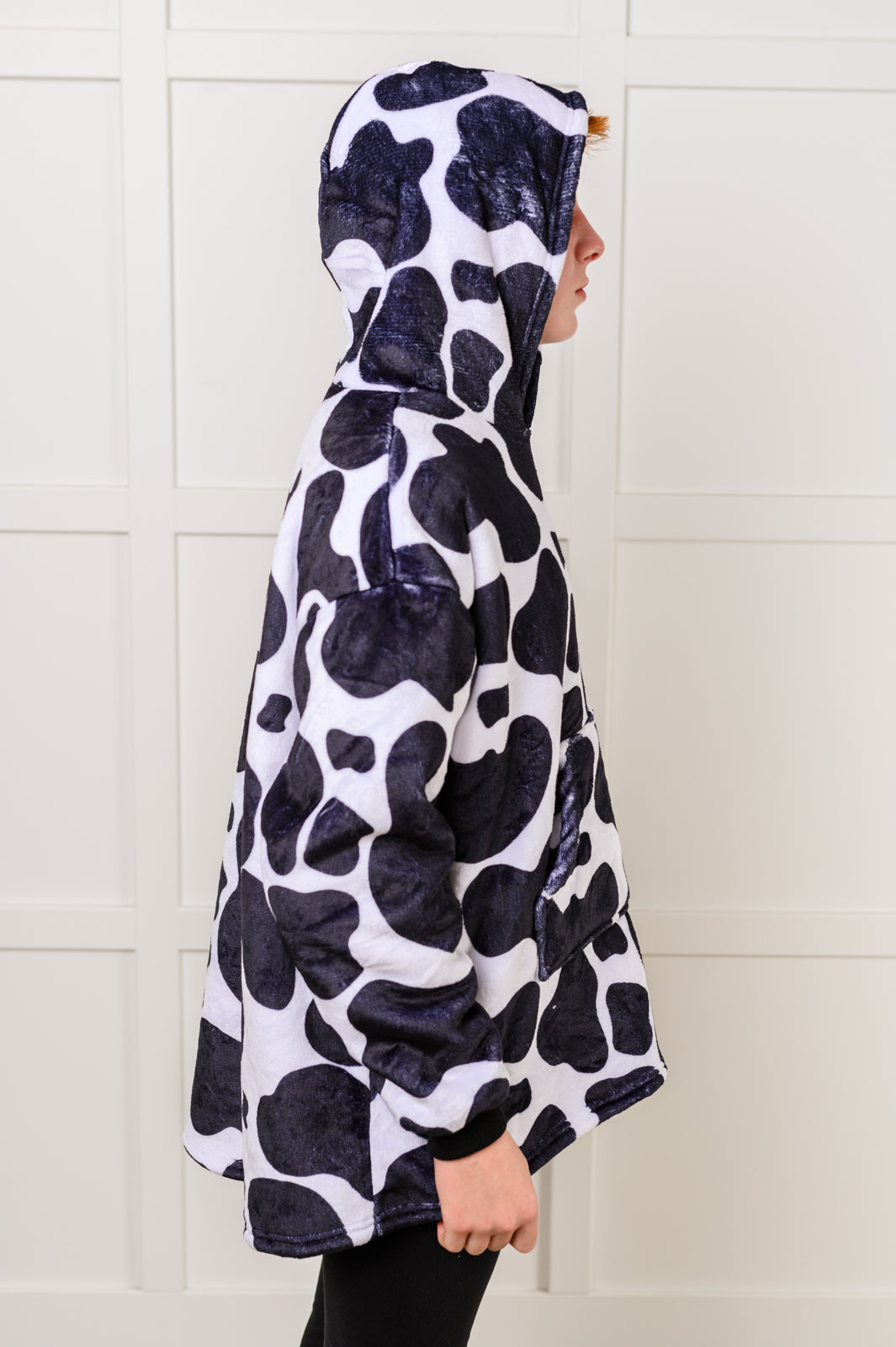 Manta con capucha extragrande para niños en color vaca