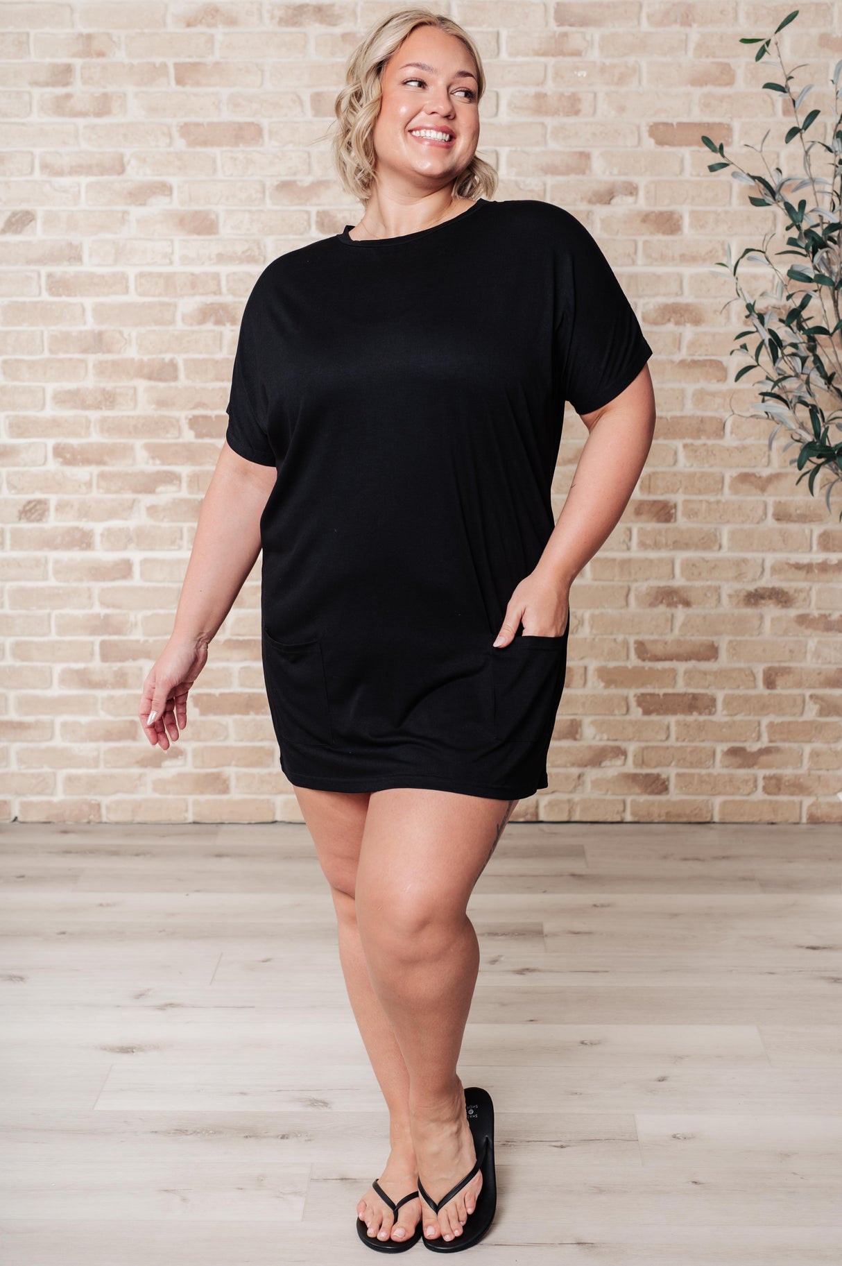 Vestido túnica informal con bolsillos