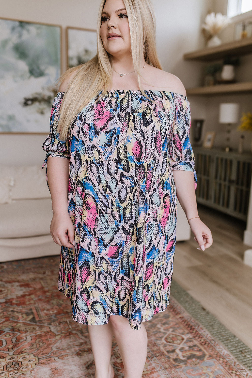 Vestido con estampado de animales salvajes