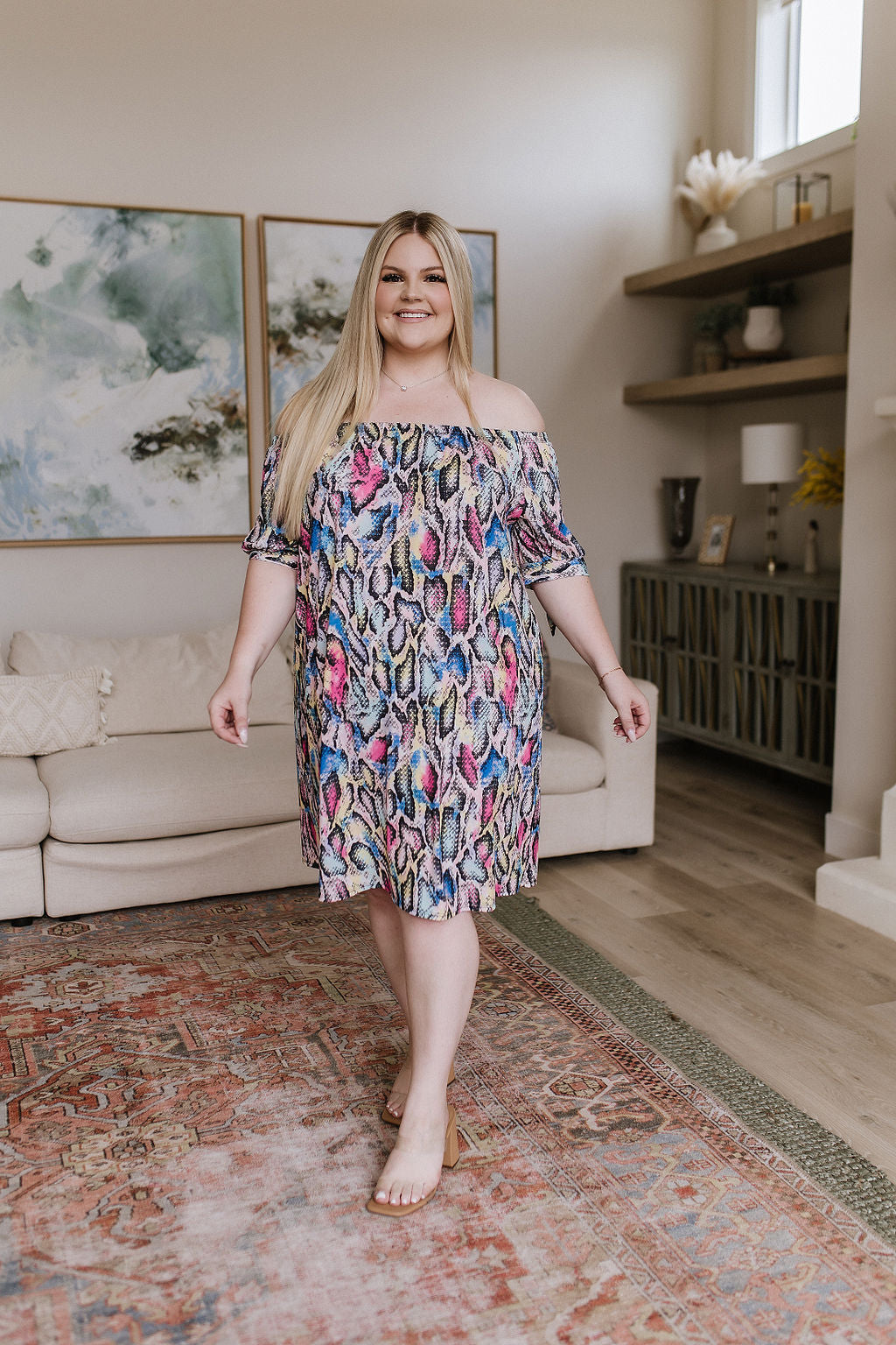 Vestido con estampado de animales salvajes