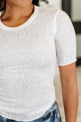 Camiseta básica Knit Pick en blanco roto