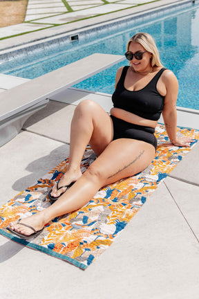 Luxury Beach Towel in Bird Of Paradise - Liarian Unlimited Boutique