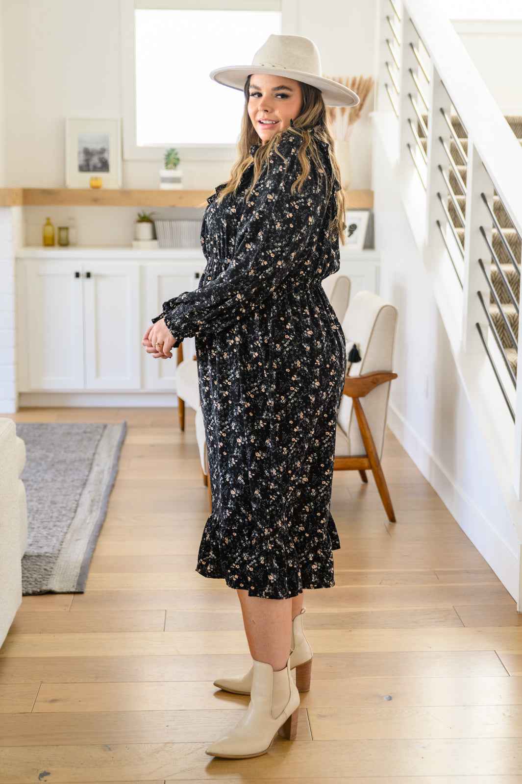 Larissa Long Sleeve Ruffle Hem Dress - Liarian Unlimited Boutique