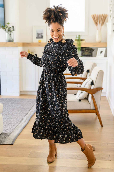 Larissa Long Sleeve Ruffle Hem Dress - Liarian Unlimited Boutique