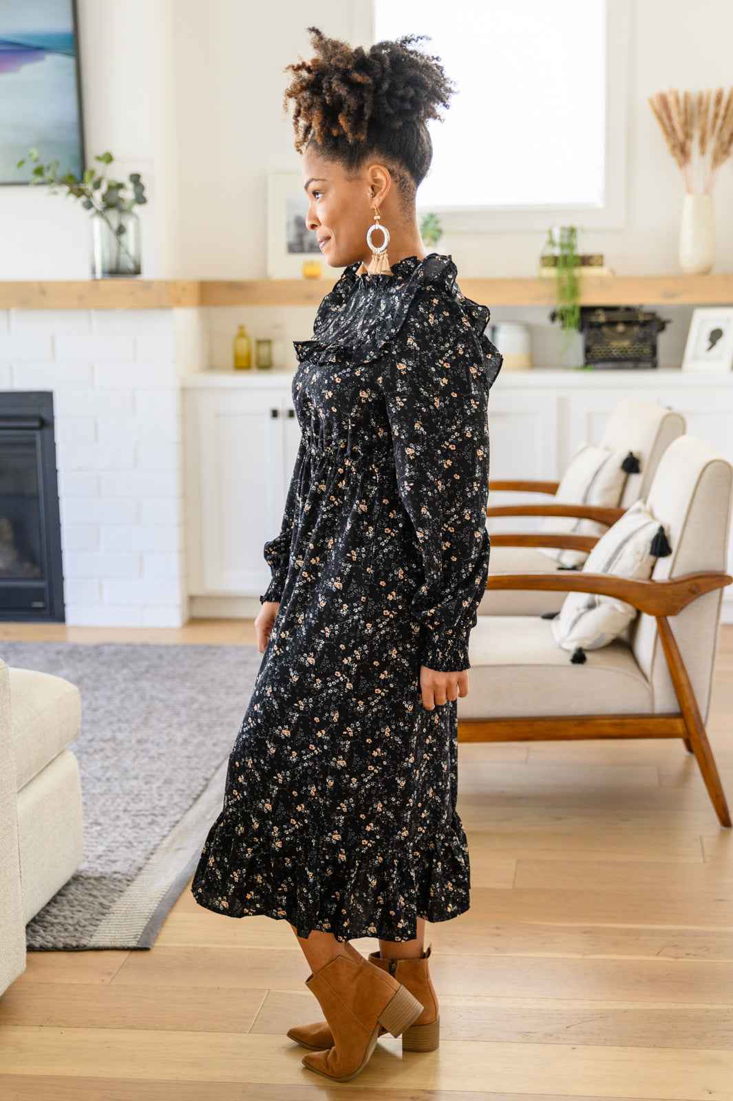 Larissa Long Sleeve Ruffle Hem Dress - Liarian Unlimited Boutique