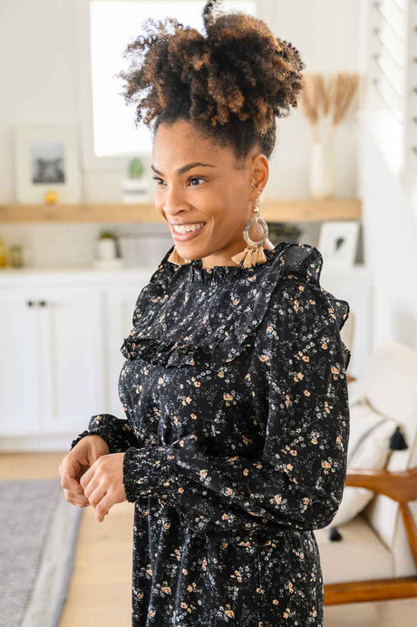 Larissa Long Sleeve Ruffle Hem Dress - Liarian Unlimited Boutique