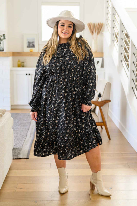 Larissa Long Sleeve Ruffle Hem Dress - Liarian Unlimited Boutique