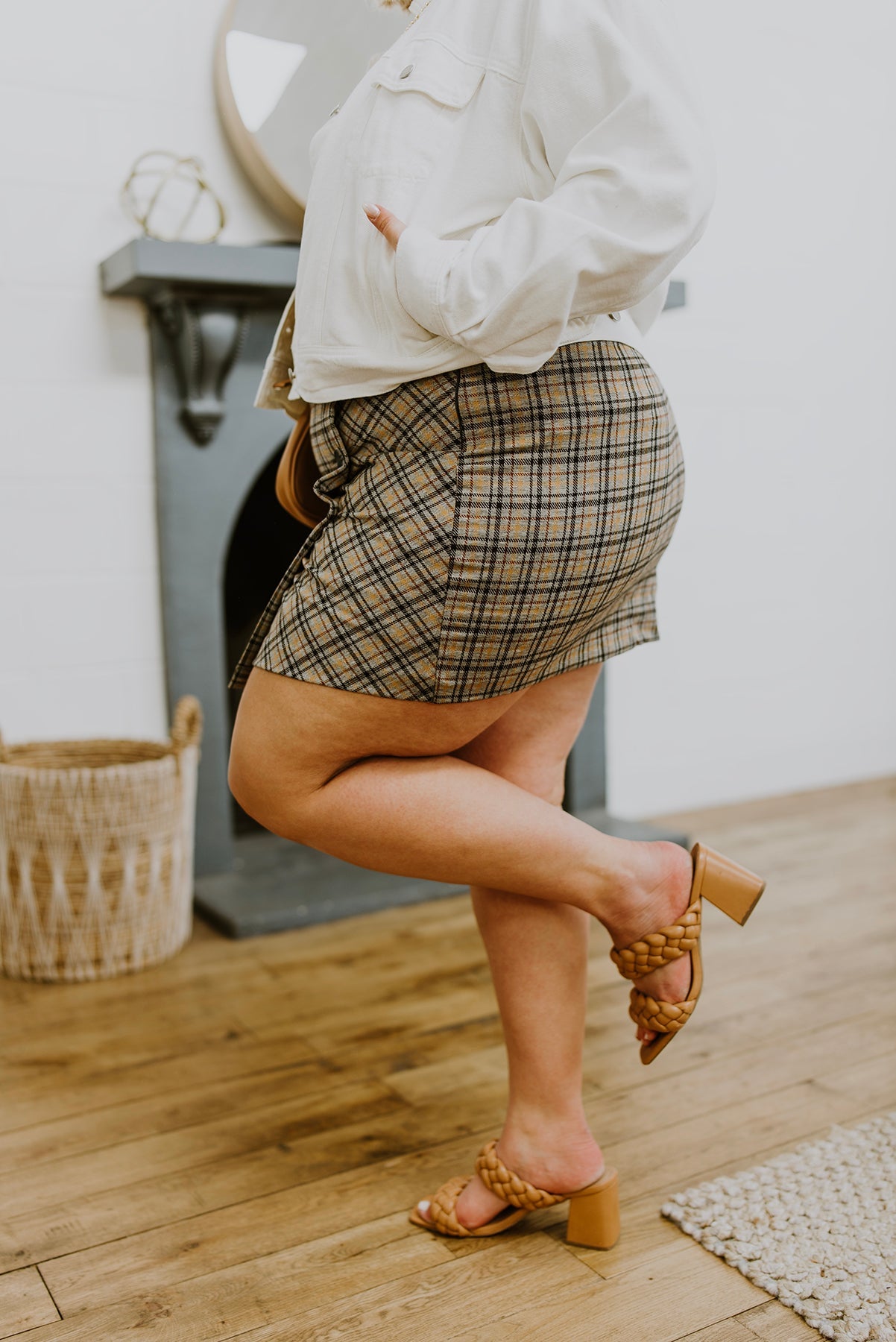 Falda pantalón corta a cuadros para llegar tarde a clase