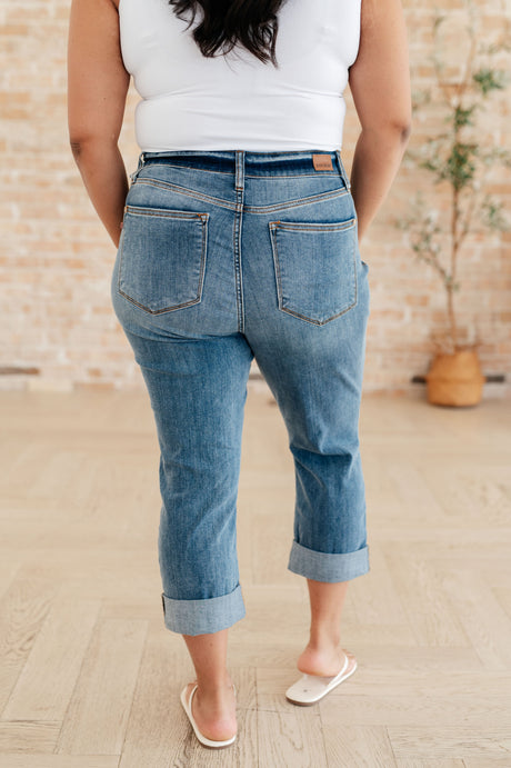 Laura Mid Rise Cuffed Skinny Capri Jeans - Liarian Unlimited Boutique