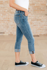 Laura Mid Rise Cuffed Skinny Capri Jeans - Liarian Unlimited Boutique