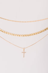 Layered Faith Necklace in Gold