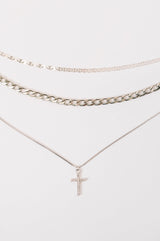 Layered Faith Necklace in Silver