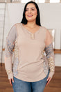 Leap Higher Mixed Print Henley - Liarian Unlimited Boutique
