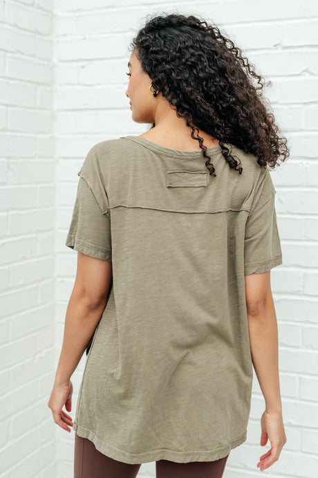 Let Me Live Relaxed Tee in Army - Liarian Unlimited Boutique