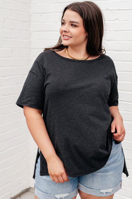 Camiseta relajada Let Me Live en negro