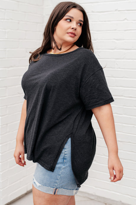 Camiseta relajada Let Me Live en negro