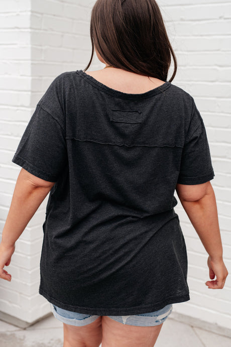 Camiseta relajada Let Me Live en negro