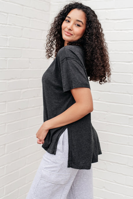 Camiseta relajada Let Me Live en negro