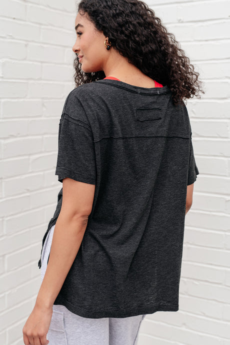Camiseta relajada Let Me Live en negro