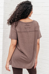 Let Me Live Relaxed Tee in Brown - Liarian Unlimited Boutique