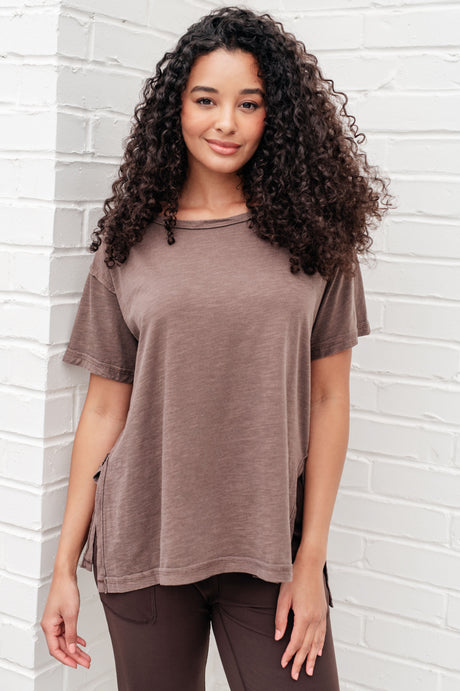 Let Me Live Relaxed Tee in Brown - Liarian Unlimited Boutique