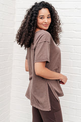 Let Me Live Relaxed Tee in Brown - Liarian Unlimited Boutique