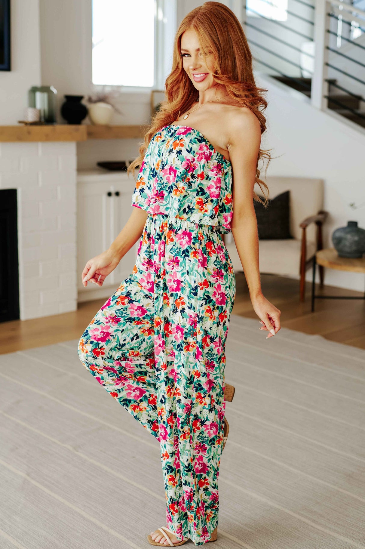 Life of the Party Floral Jumpsuit in Green - Liarian Unlimited Boutique