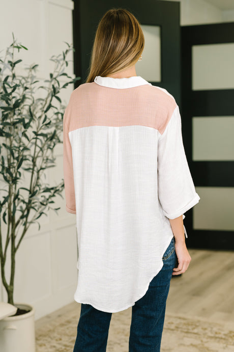 Like You Do Dual Toned Button Down