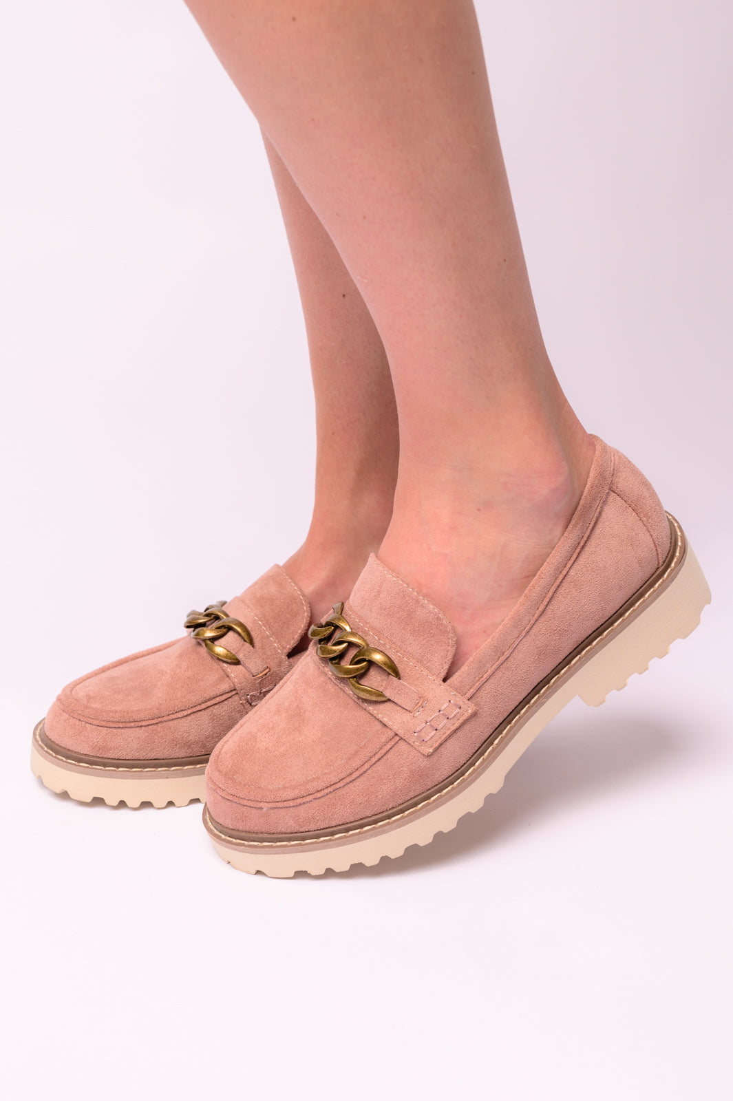 Literally Loafers in Blush Faux Suede - Liarian Unlimited Boutique