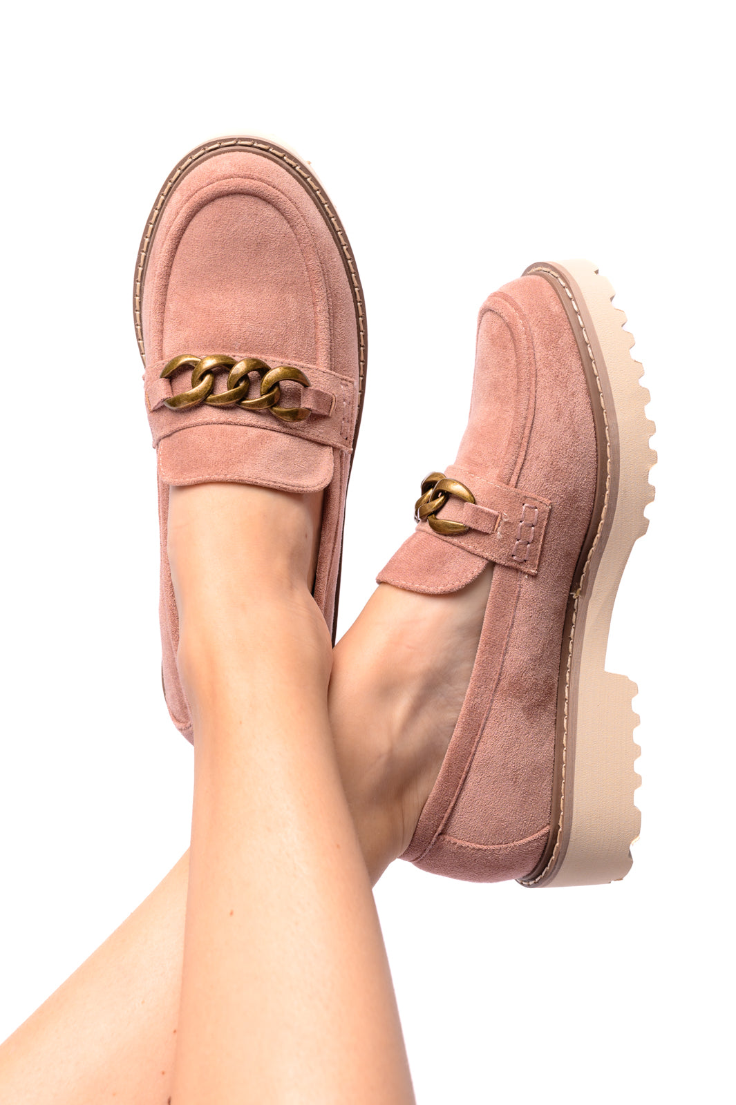 Literally Loafers in Blush Faux Suede - Liarian Unlimited Boutique