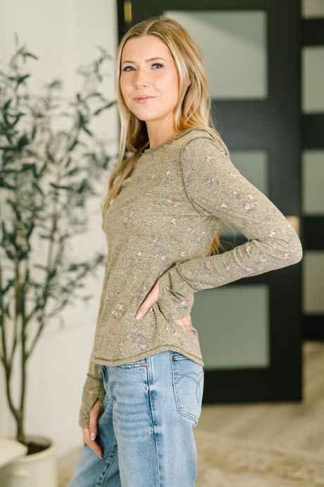 Literally Obsessed with Me Long Sleeve Top in Olive