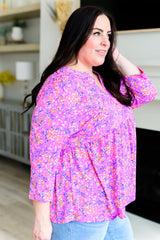 Top Babydoll Lizzy en Pinceladas Magenta