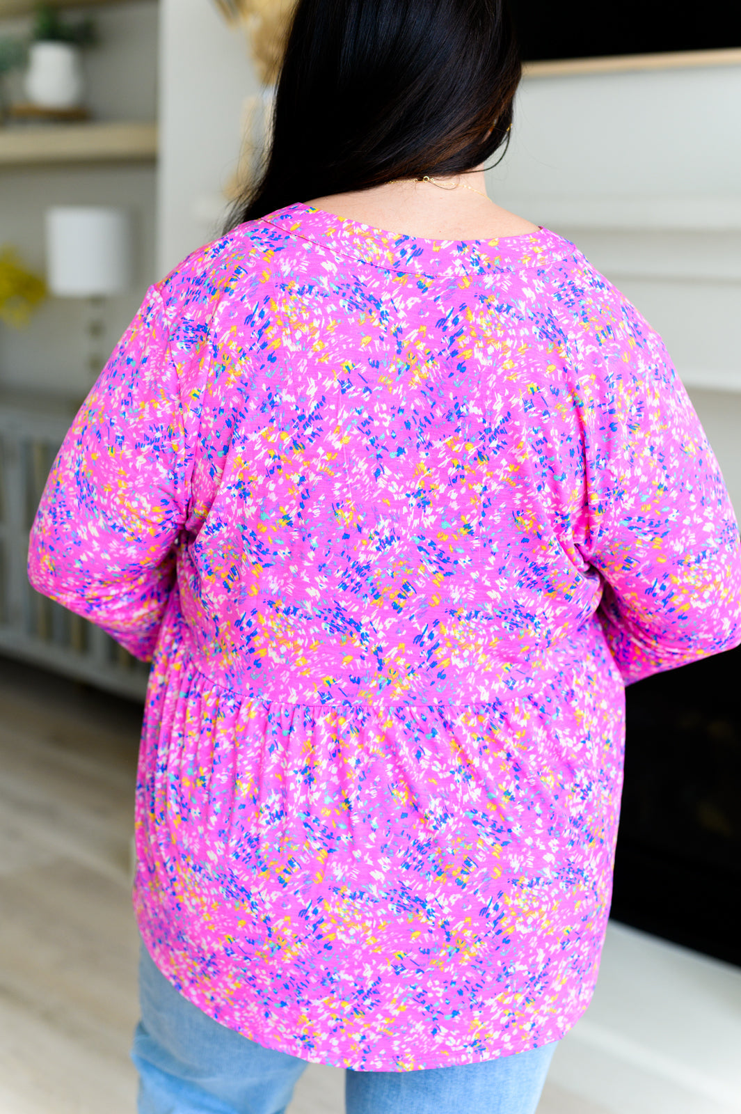 Top Babydoll Lizzy en Pinceladas Magenta