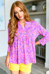 Top Babydoll Lizzy en Pinceladas Magenta