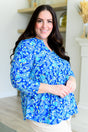 Lizzy Babydoll Top in Royal and Mint Paisley - Liarian Unlimited Boutique