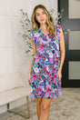 Lizzy Flutter Sleeve Dress in Multi Leaf