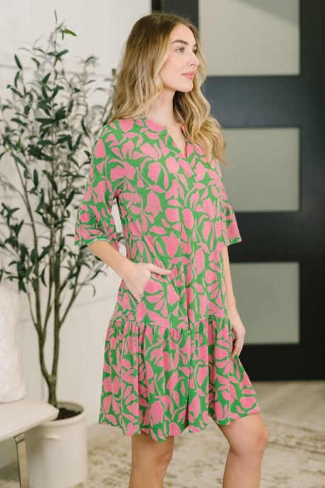 Lizzy Sunday Dress in Emerald Abstract Floral- 7/20/2026