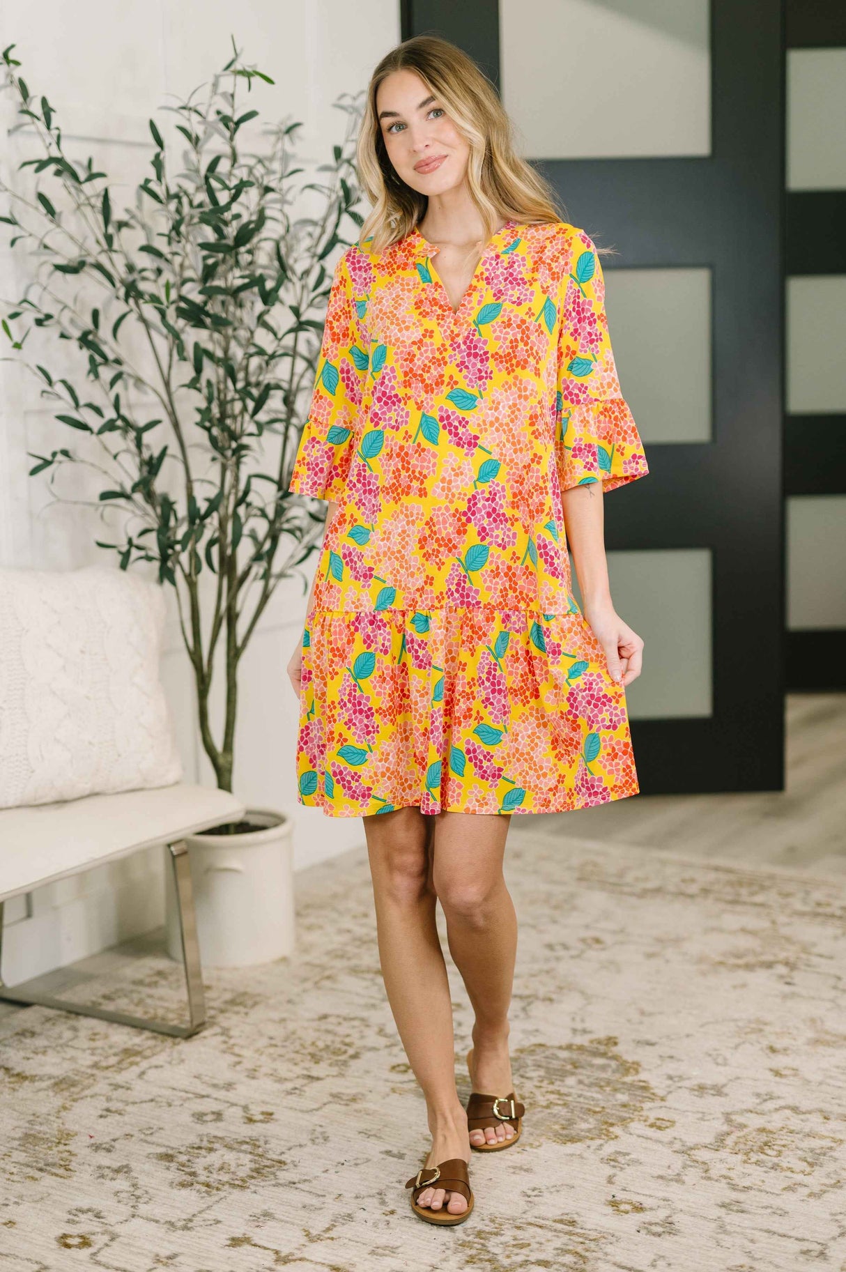 Lizzy Sunday Dress in Leaf Multi Floral- 7/20/2026