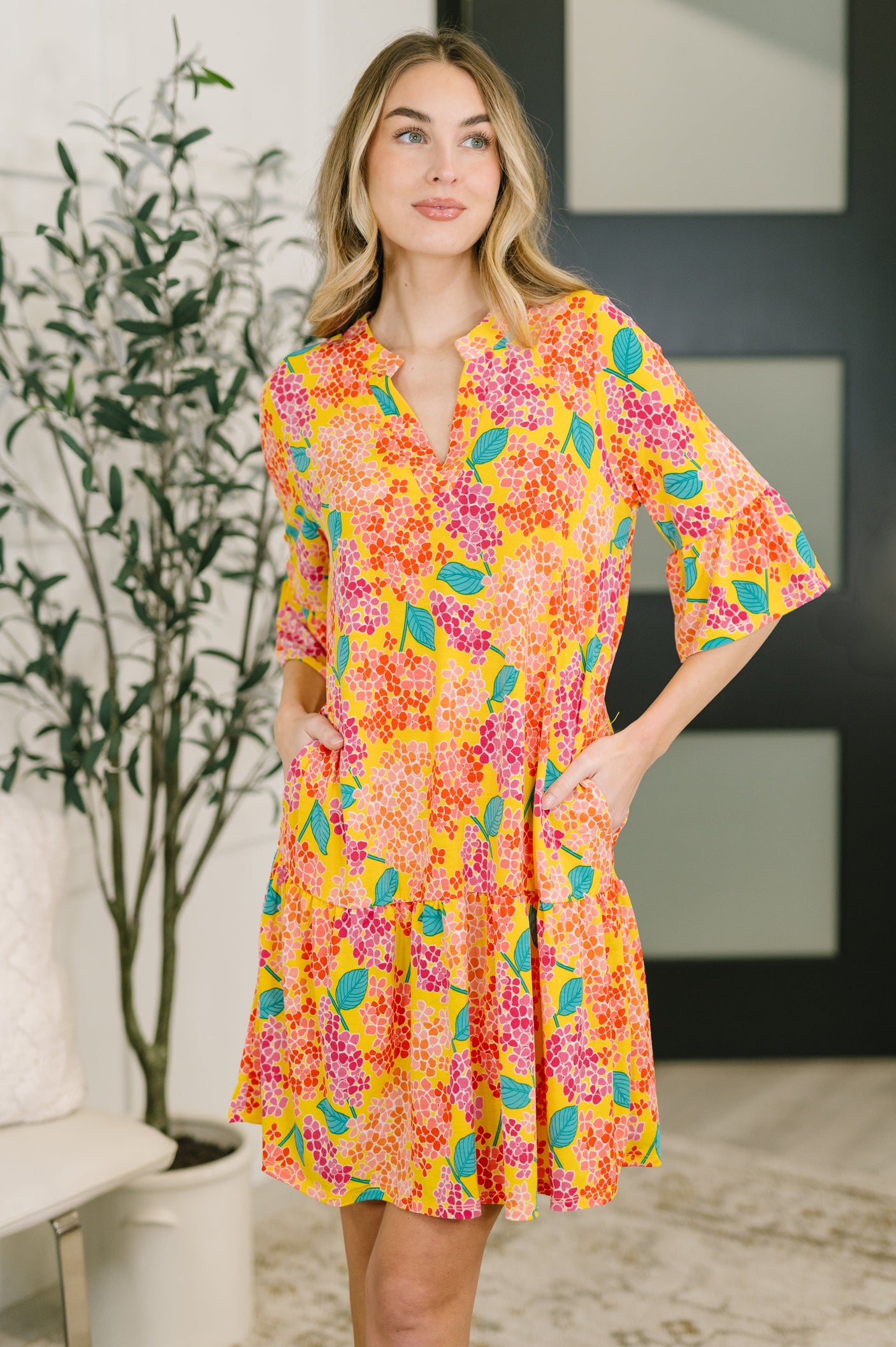 Lizzy Sunday Dress in Leaf Multi Floral- 3/3/2026 NEW